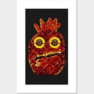 Ring-eyed pineapple in burnt orange Posters and Art